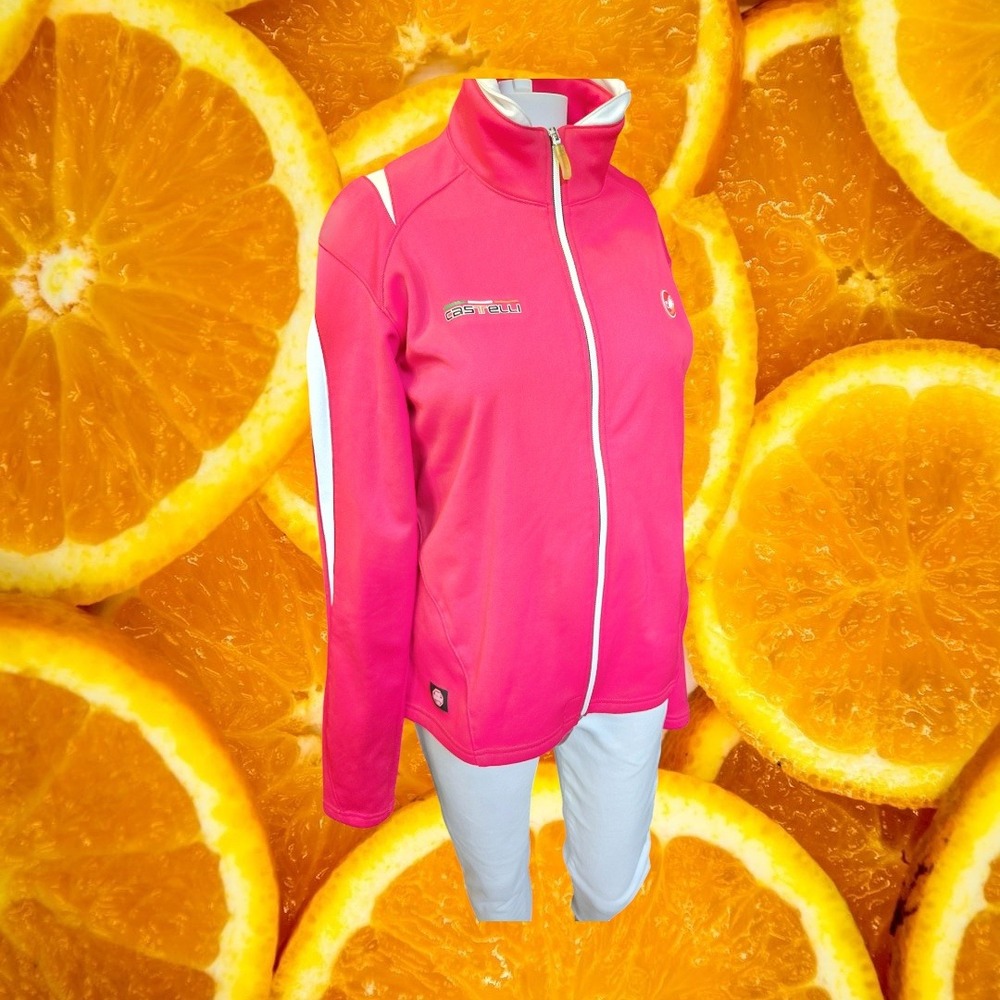 Castelli Pink Windstopper Cycling Jacket Mens Large Full Zip Gore Windproof